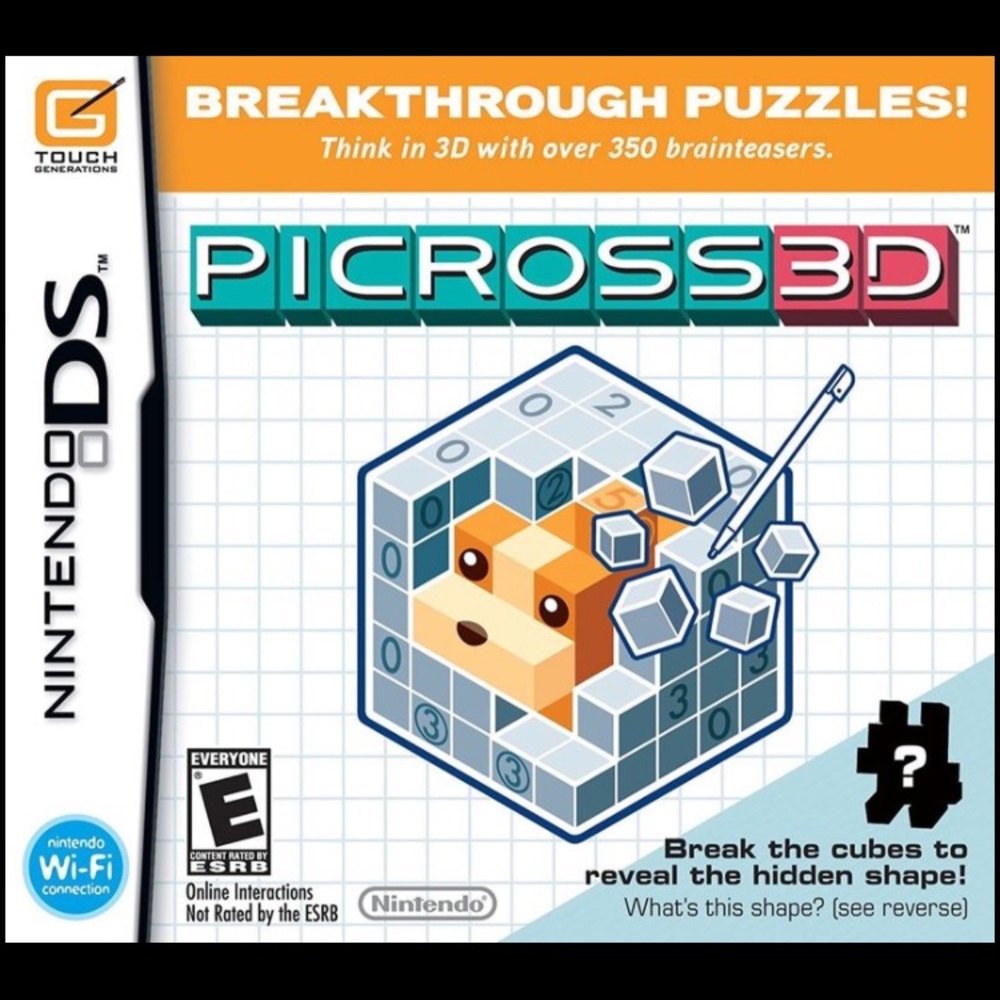 Nintendo DS Picross 3D NDS Game FACTORY SEALED - NEW - WiFi